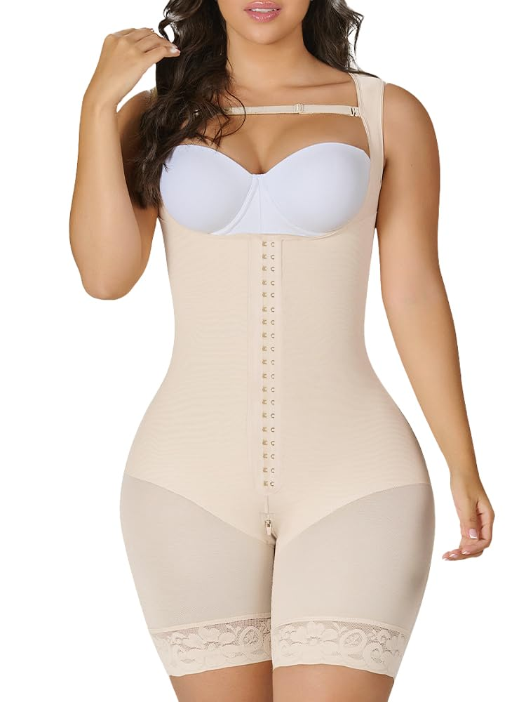 YIANNA Fajas Colombianas Moldeadoras Shapewear Tummy Control for Women Butt Lifter with Zipper Crotch Faja Body Shaper