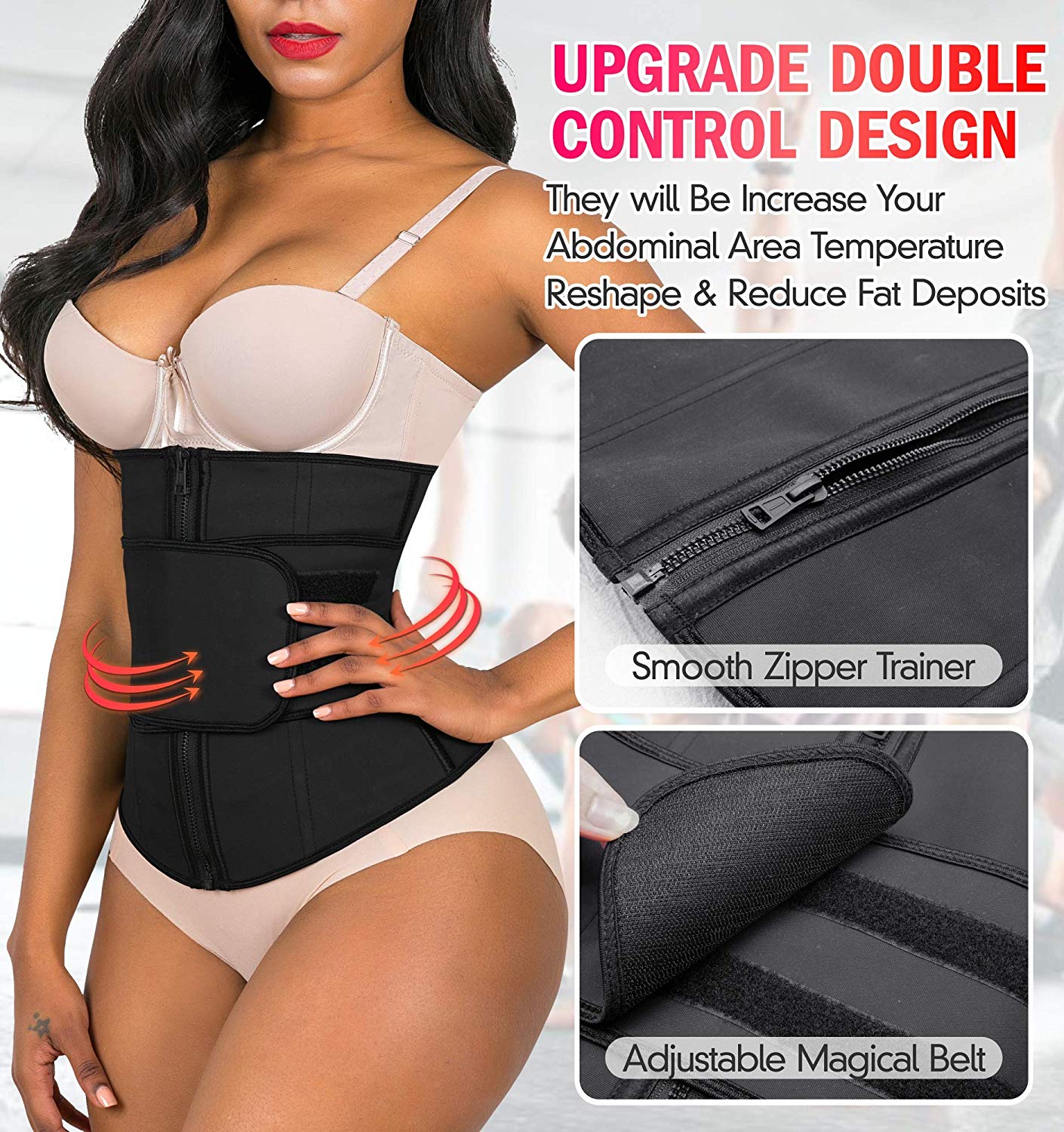 YIANNA Waist Trainer Belt for Women Weight Loss - Slimming Shaper Ab Support Waist Trimmer Hourglass Shaper