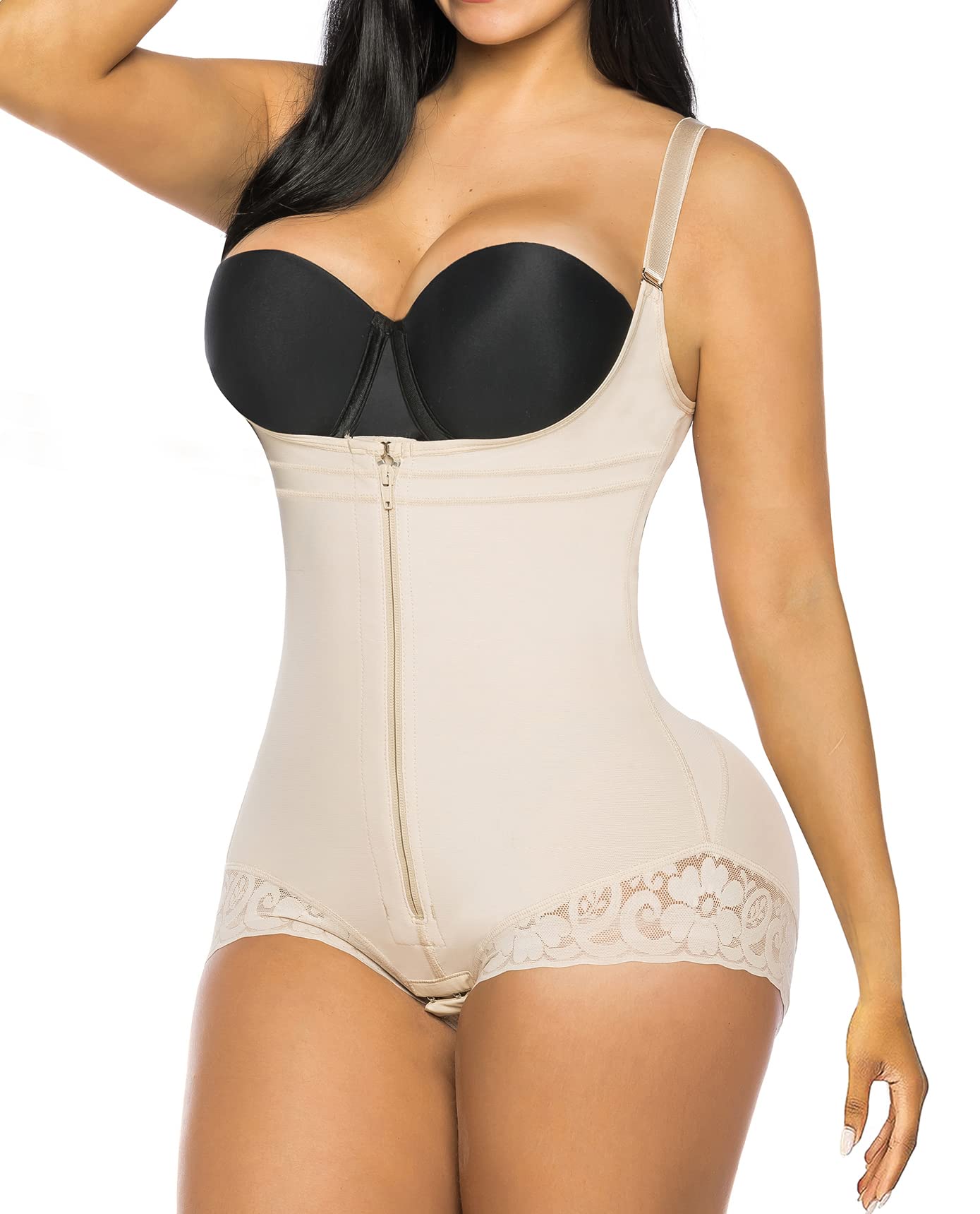 YIANNA Shapewear for Women Tummy Control Fajas Colombianas Open Bust Body Shaper Slimmer Bodysuit